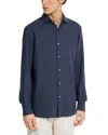 Zegna Cashco Regular Fit Shirt In Blue