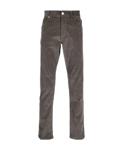 Zegna Cashco Roccia Corduroy Trousers In Black