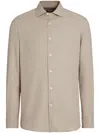 Zegna Cash Button Front Shirt In Neutral
