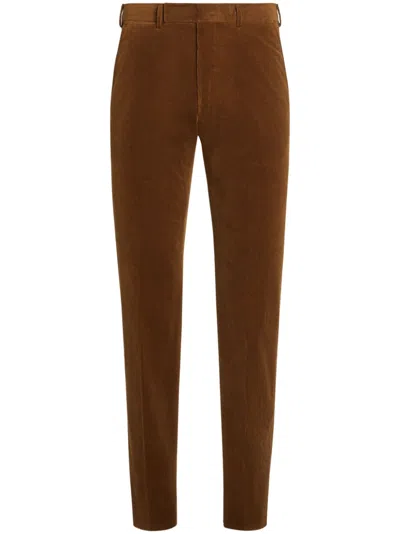 Zegna Cashco Straight-leg Trousers In Dark Foliage