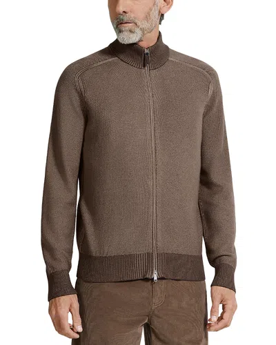 Zegna Casheta Cashmere & Silk Melange Cardigan In Brown