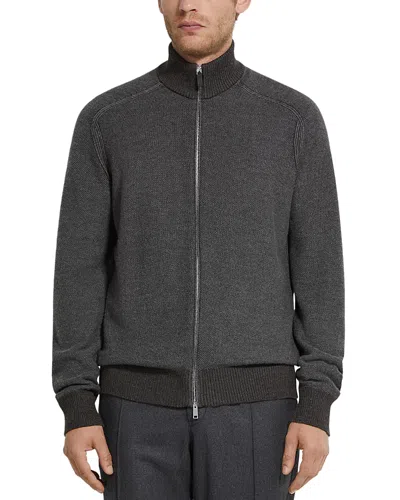 Zegna Casheta Cashmere & Silk Melange Cardigan In Gray
