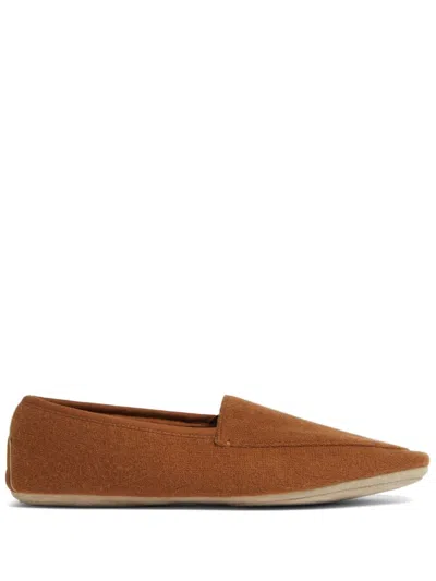Zegna Cashhmere Slippers In Brown