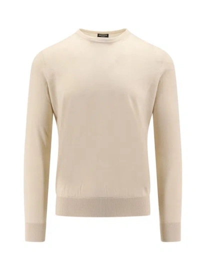 Zegna Cashmere And Silk Blend Sweater In Neutrals