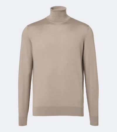 Zegna Cashmere And Silk-blend Turtleneck Sweater In Gray
