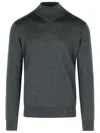 Zegna Cashmere Silk Turtleneck Knit Sweater In Gray