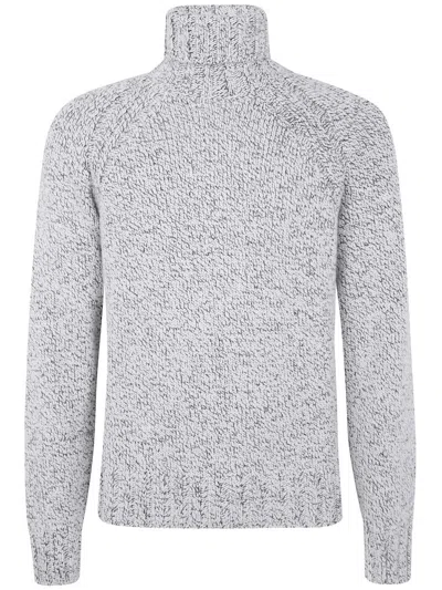 Zegna Cashmere And Wool Turtleneck In Gray