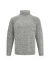 Zegna Cashmere And Wool Turtleneck Sweater In Multi