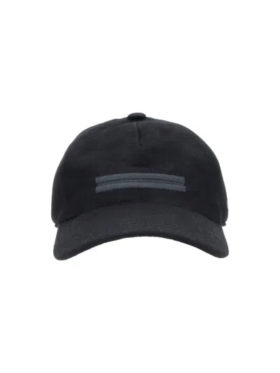 Zegna Cashmere Baseball Cap In Black