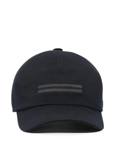 Zegna Cashmere Baseball Cap In Blue