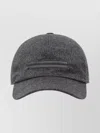 Zegna Cashmere Baseball Cap Embroidered Detail In Gray