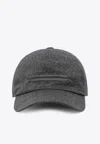 Zegna Cashmere Baseball Cap Embroidered Detail In Gray
