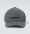 Zegna Cashmere Baseball Cap In Grey