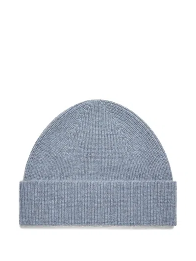 Zegna Cashmere Beanie Hat In Gray