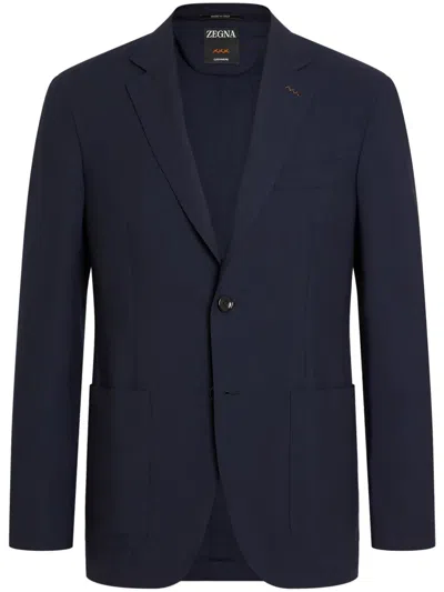 Zegna Cashmere Blazer In 蓝色
