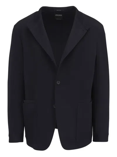 Zegna Cashmere Blazer In Blue