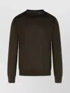 Zegna Cashmere Blend Crew Neck Sweater In Burgundy