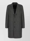 Zegna Cashmere Blend Longline Coat With Notched Lapels In Black