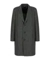 Zegna Cashmere Blend Longline Coat With Notched Lapels In Black