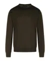 Zegna Cashmere Blend Crew Neck Sweater In Brown