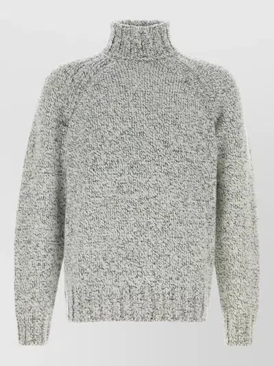 Zegna Cashmere Blend Sweater High Neck Knit In Multi