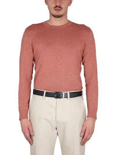 Zegna Men's Cashmere-blend Crewneck Sweater In Pink