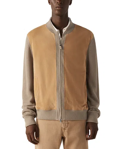 Zegna Cashmere Bomber Jacket In Brown
