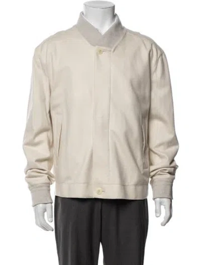 Pre-owned Zegna Cashmere Bomber Jacket In Neutrals