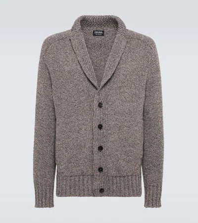 Zegna Brown Buttoned Cashmere Cardigan