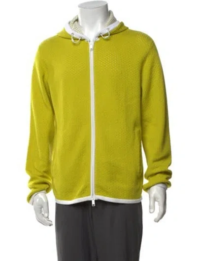 Pre-owned Zegna Cashmere Crew Neck Hoodie In Yellow