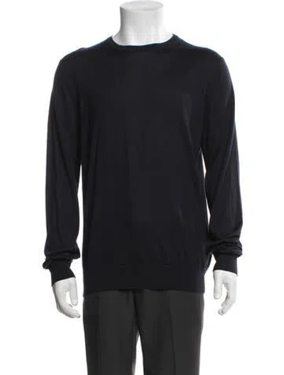 Pre-owned Zegna Cashmere Crew Neck Pullover In Blue