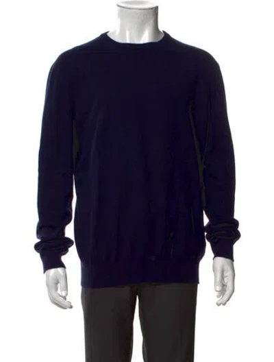 Pre-owned Zegna Cashmere Crew Neck Pullover In Blue