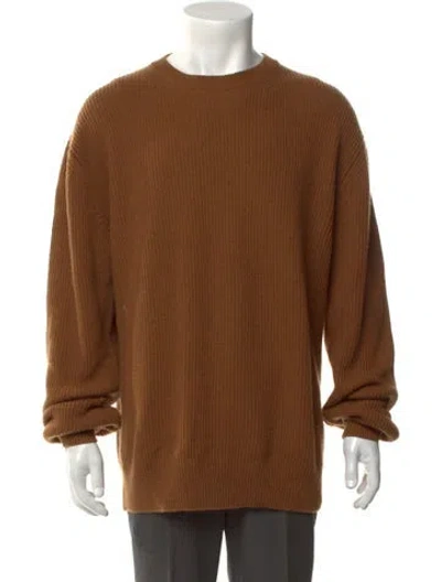 Pre-owned Zegna Cashmere Crew Neck Pullover In Brown