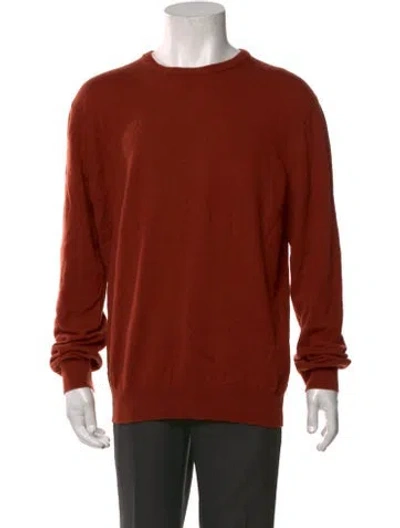 Pre-owned Zegna Cashmere Crew Neck Pullover In Orange
