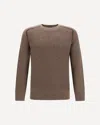 Zegna Cashmere Crew Neck Sweater In Brown