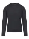 Zegna Soft Cashmere Crewneck Sweater With Ribbed Cuffs And Hem In Gray