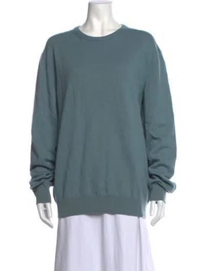 Pre-owned Zegna Cashmere Crew Neck Sweatshirt In Blue