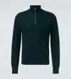 Zegna Cashmere Half-zip Sweater In Green