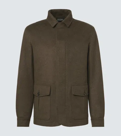 Zegna Cashmere Jacket In Brown
