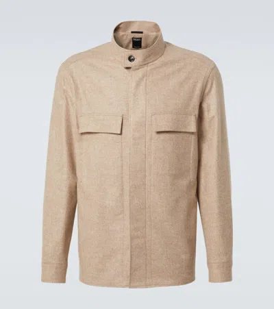 Zegna Cashmere Jacket In Neutral