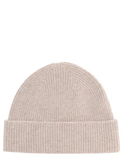 Zegna Cashmere Knit Beanie With Ribbed Texture In Red