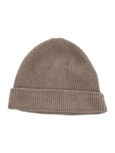 Pre-owned Zegna Cashmere Knit Beanie W/tags In Brown