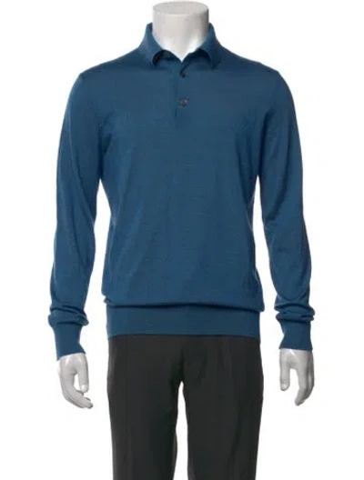 Pre-owned Zegna Cashmere Long Sleeve Shirt In Blue