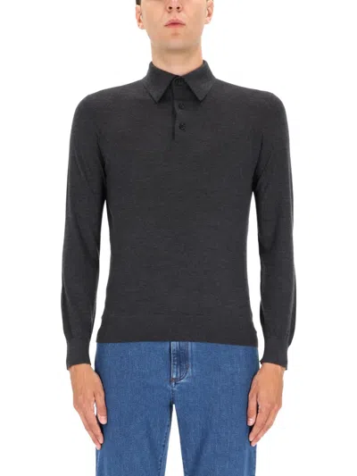 Zegna Cashmere Polo Shirt In Black