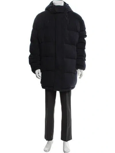 Pre-owned Zegna Cashmere Puffer Coat In Blue