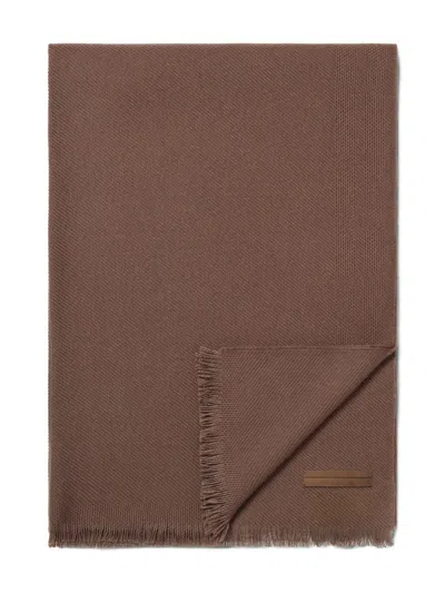 Zegna Cashmere Scarf In Brown