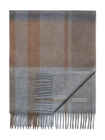 Zegna Light Blue Oasi Cashmere Scarf In Multi