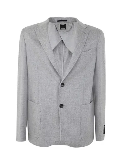 Zegna Men's Cashmere Shirt Jacket In Gray