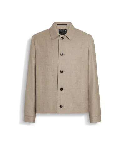 ZEGNA CASHMERE SILK AND LINEN CHORE JACKET