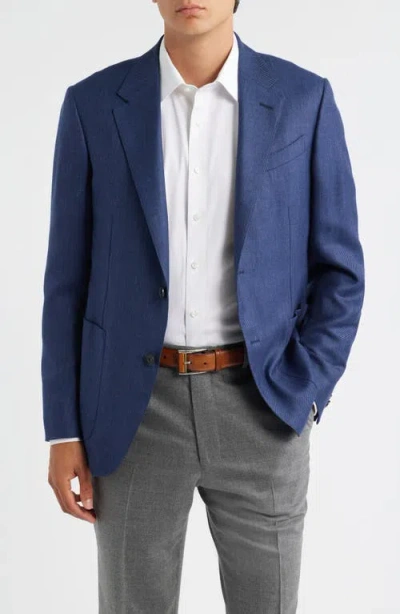Zegna Cashmere, Silk & Linen Sport Coat In Blue